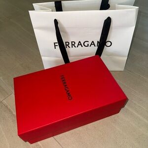 Salvatore Ferragamo Red Shoe Box and Bag